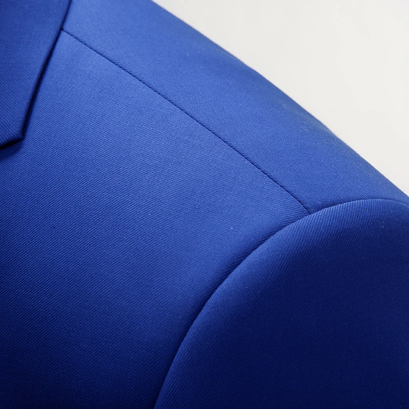 (Блейзер + брюки жилет) классический мужской костюм Королевского синего цвета для