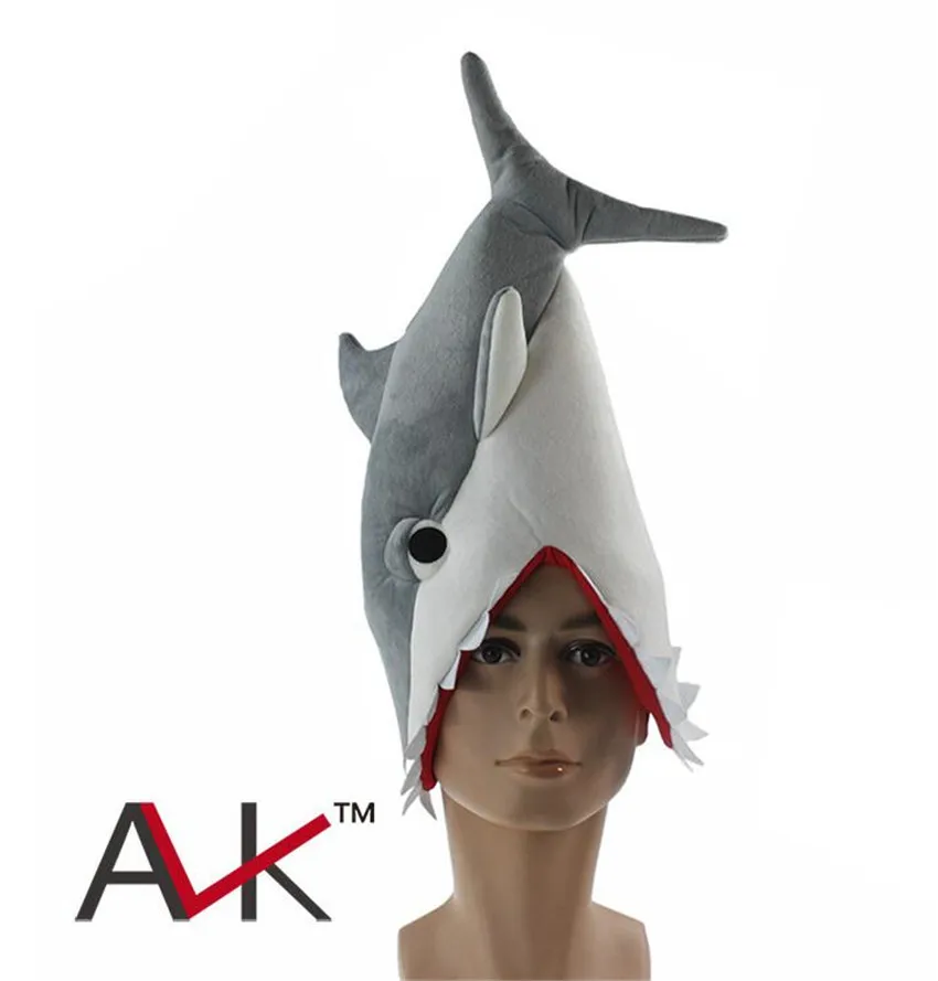 Животное акула косплей костюм 3D шляпа творческая индивидуальность причудливая Кепка есть человек шалость Акула шляпа