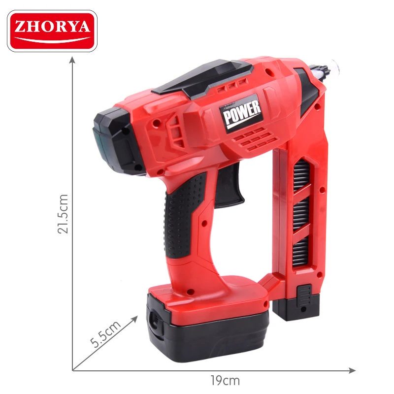 

Zhorya Red Simulation Gun with Sound Pretend Play Power Tools Environmental Plastic Tool Toys Gifts for Boys Children