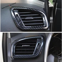 yimaautotrims dashboard side air conditioning ac outlet vent cover trim abs fit for nissan murano 2015 2018 carbon fiber look