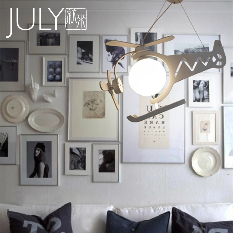 Детские игрушки самолет люстры для мальчиков комнаты LED девушки мультфильм