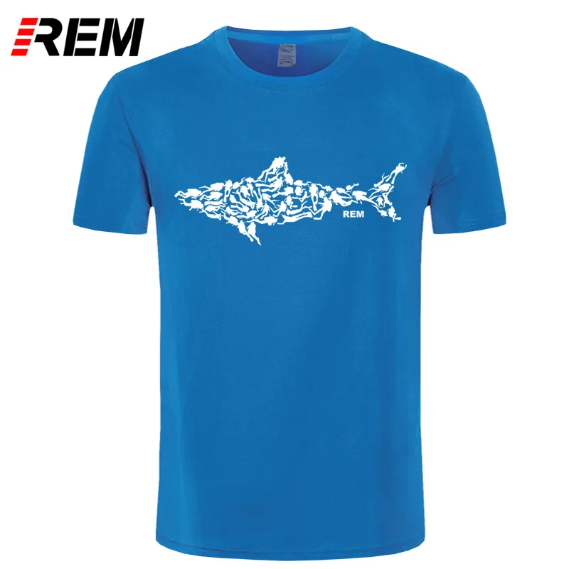 7 REM Shark аквалангист футболка Divinger Dive Забавный подарок на день рождения подарок для Него для мужчин взрослых Футболка короткий рукав хлопок - Цвет: 7