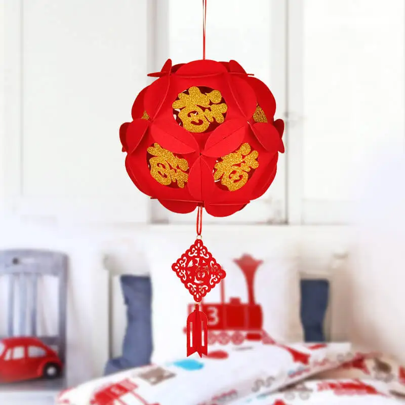 gold fu zi Lantern Fu zi китайский фонарь из нетканого материала, Новогоднее украшение, рождественские украшения для дома, праздничный фонарь, новогодний декор - Цвет: gold fu zi Lantern