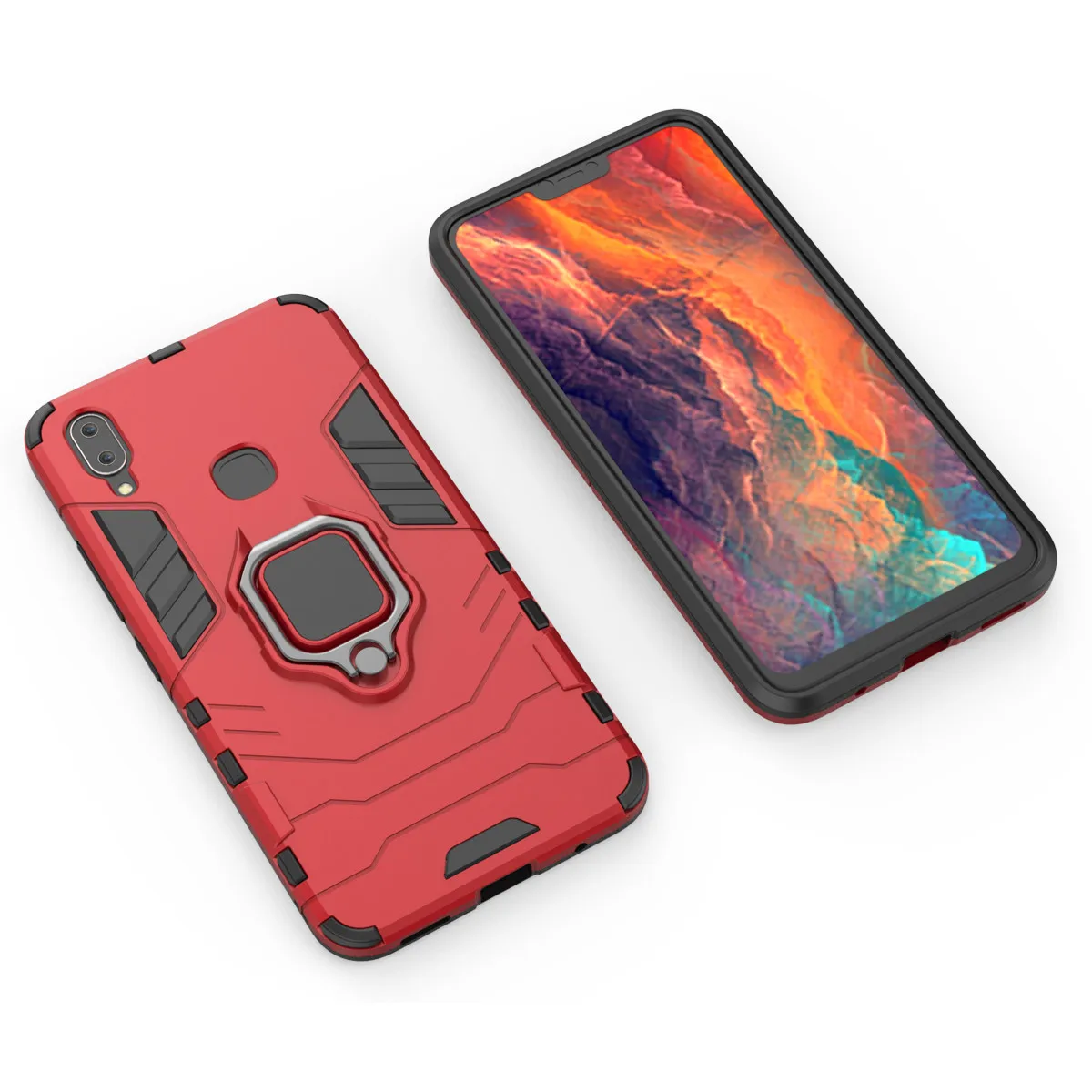 Luxury Armor Ring Case For Vivo X20 X21 X23 X9Plus Magnetic Anti-Fall Shockproof Full Back | Мобильные телефоны и