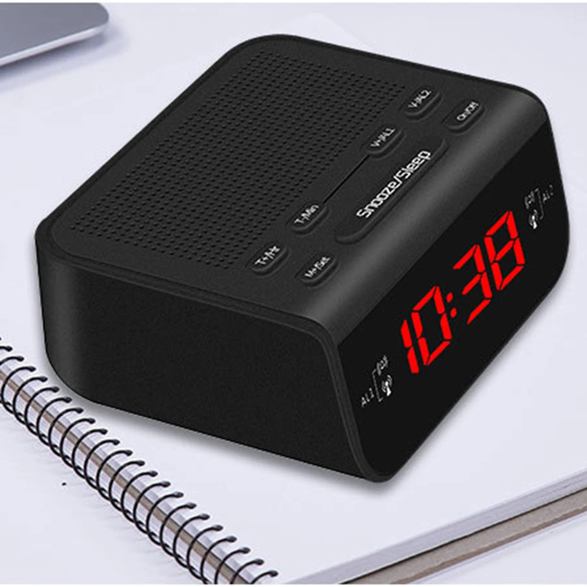 SOONHUA FM радио многофункциональный радио цифровой дисплей времени светодиодный Будильник Радио с европейской вилкой функция сна 24 часа