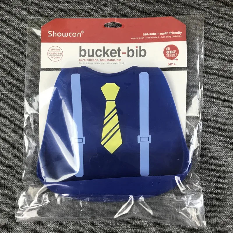 

Waterproof Silicone 3D baby bib Easily Wipes Clean Backet baberos bebe slabbetj Less Time Cleaning after Meals baby stuff
