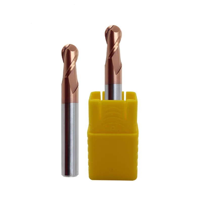 

Solid carbide Ball nose end mill 2 flute end mills with straight shank milling cutter HRC58 TiSiN Coated R7*28*D14*80