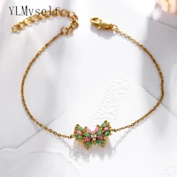 beautiful butterfly bracelets bangles best gift for girlfriend multi colorful crystal gold plate cute bracelet