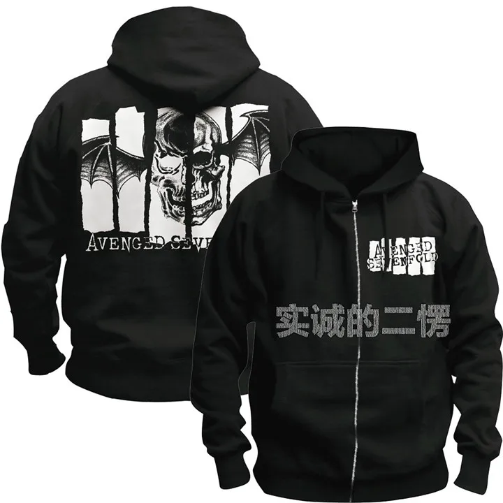 10 31 дизайн Harajuku череп Avenged Sevenfold A7X рок толстовки оболочка куртка панк тяжелый металл Толстовка молния флис sudadera - Цвет: 10