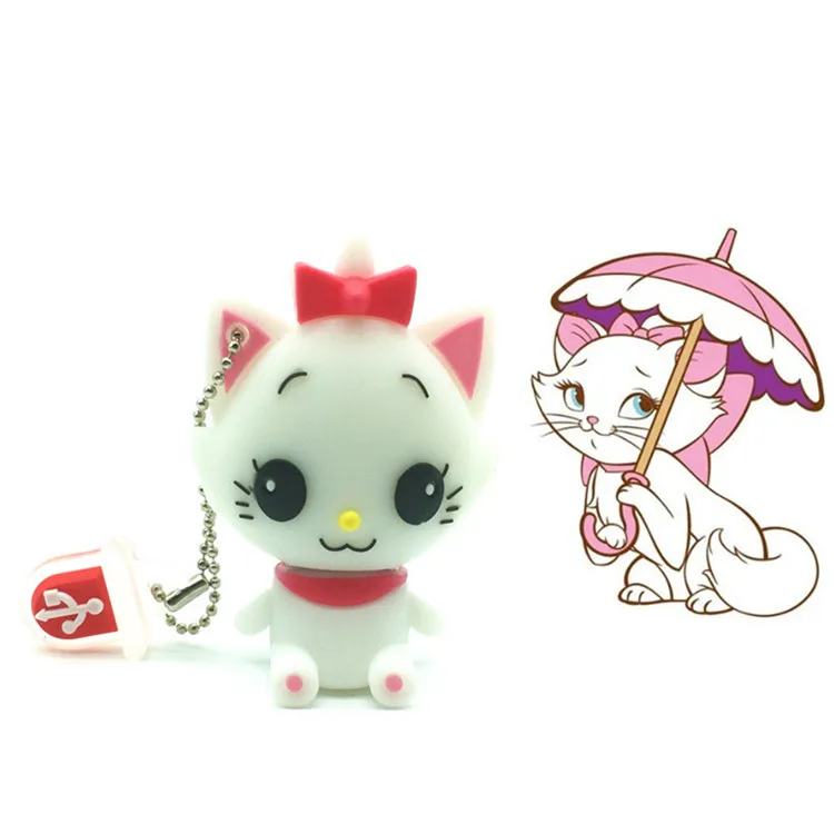 Новый Модный Милый мультяшный Кот usb 4 ГБ 8 16 32 64 Флешка креативный подарок для