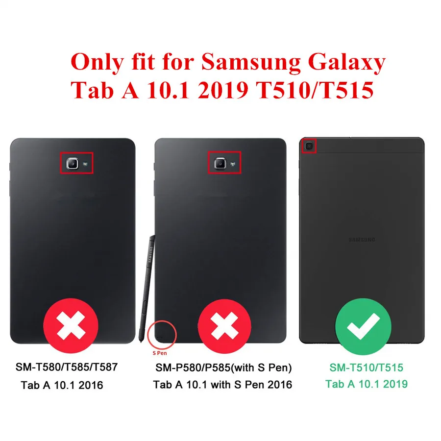 For Samsung Galaxy Tab A 10.1 T510 T515 SM-T510 Tablet Shockproof Hard case Military Heavy Duty Silicone Rugged Stand Cover