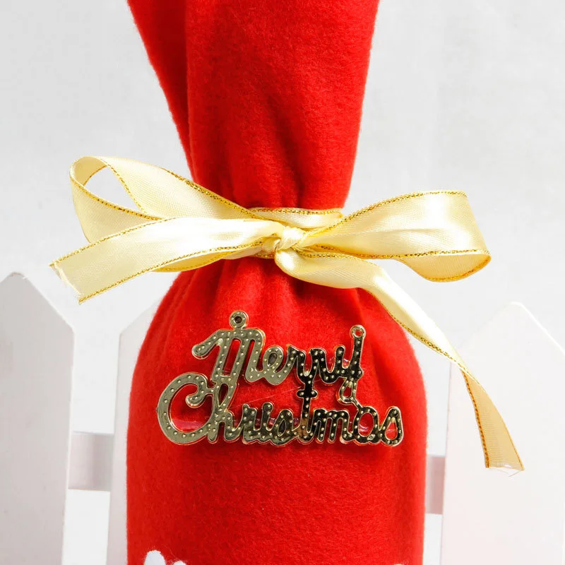 Christmas Decoration Wine Bottle Bag Covers Snowman Santa Claus Reindeer Ornaments Decor Table | Дом и сад