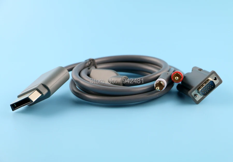 OCGAME 2PCS/LOT High quality Video Audio AV PC Monitor VGA Cable Cord Connecter for Xbox 360 Xbox360 + 2RCA | Электроника