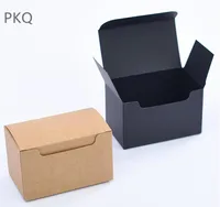 50pcs Black/Brown Cardboard Box Small Kraft Paper Package Box ID Card/Soap/Jewelry Box Handmade Paper Gift Boxes Carton 10x6x6cm