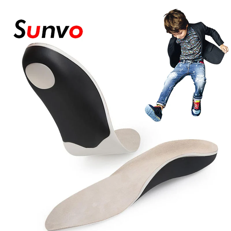 

Ортопедические стельки Sunvo для детей, поддержка свода стопы, плоскостопия, X/O, искусственные, пяточные вставки