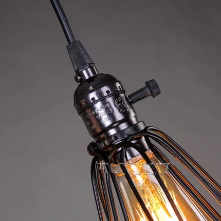 Простой винтажный подвесной светильник Эдисона в стиле лофт железная клетка