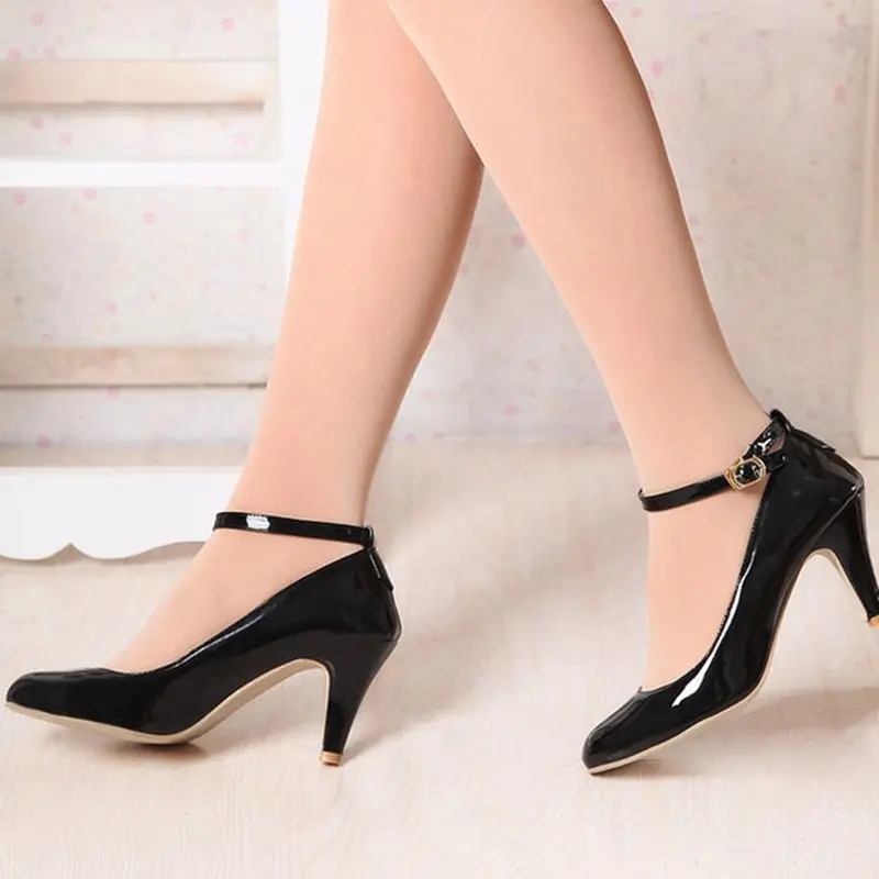Новые Zapatos Mujer модные натуральная кожа пряжки розовый Женские туфли-лодочки на