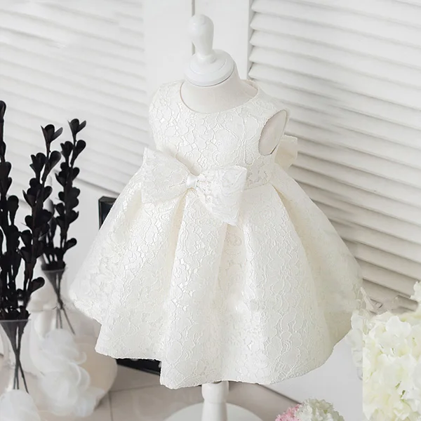 Glitz Pearl Bow Girl Summer Dresses for Wedding Pink/White Flower Dress Party Princess Baby Birthday 1-12Y | Детская одежда и