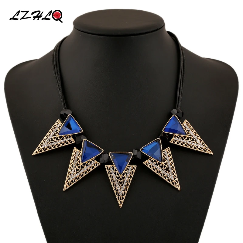 LZHLQ модные брендовые ювелирные изделия треугольник кулон веревочные цепи