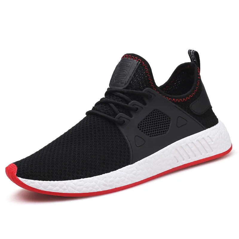 2019 2018 Men Brand Fashion Shoes Trainers Sneakers Size 39-44 Fly Weaving Fabric Male Breathable Casual Black Red Grey | Обувь