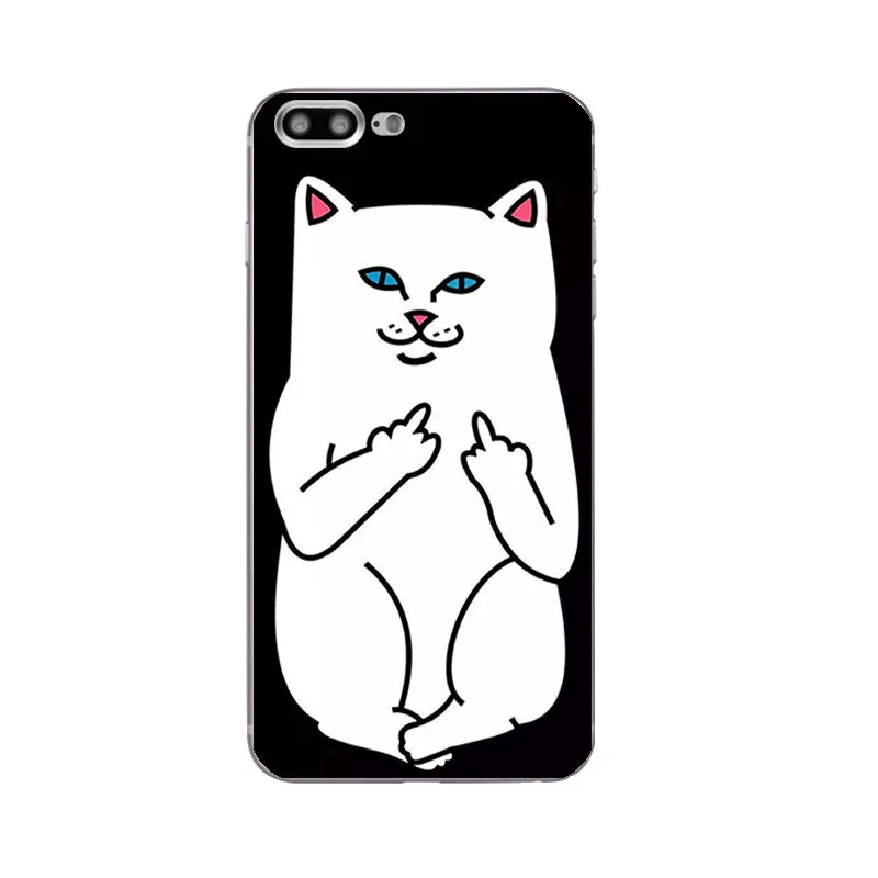 DIY For Apple iPhone 7 / 8 Plus 10 Phone Case X 5C 5S SE Shell Soft TPU 6S Cover Finger Cat Printing |