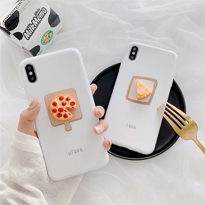3D фруктовый чехол для телефона с пиццей для iphone X, XR, XS, Max, мягкий силиконовый чехол с чизкейком для iphone 7, 8, 6, 6s plus, чехол
