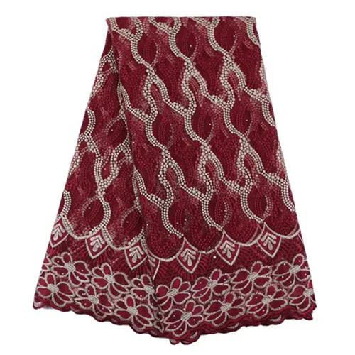 Новое прибытие Двойной Цвета Вышивка чистая Африканский Шнурок ткани Органзы