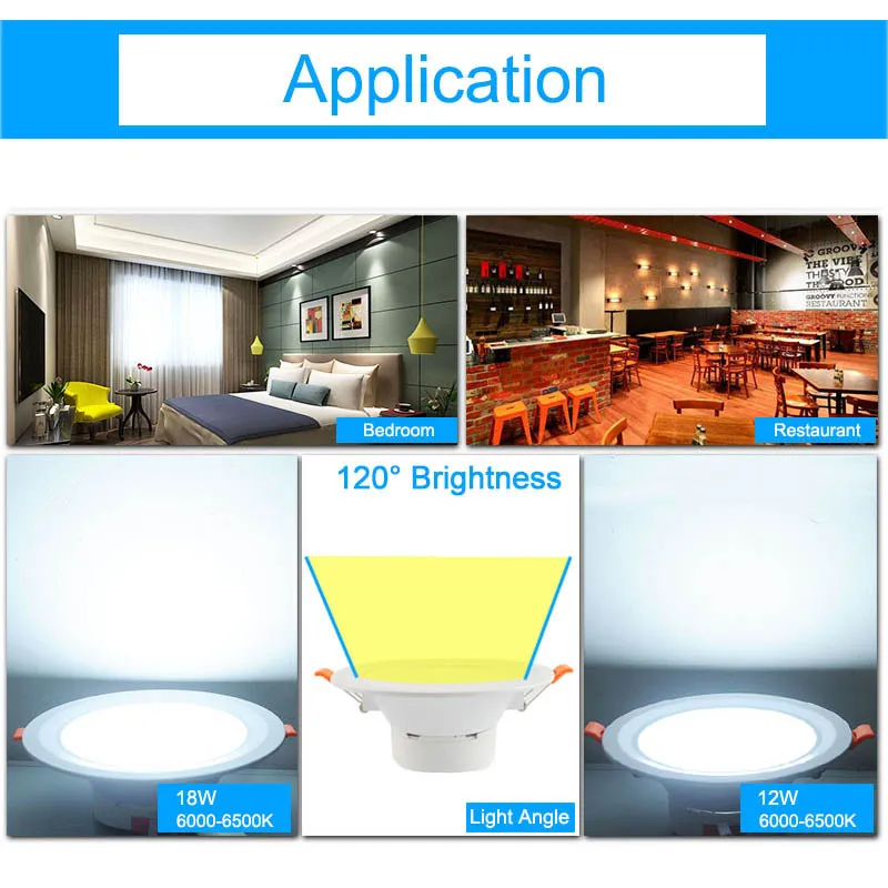 

GreenEye Ultra Bright 12w 18w 6/7.5Inch Aluminum LED Downlight 220v Spot Ceiling LED Down Light Lamps Lighting Warm Cool White