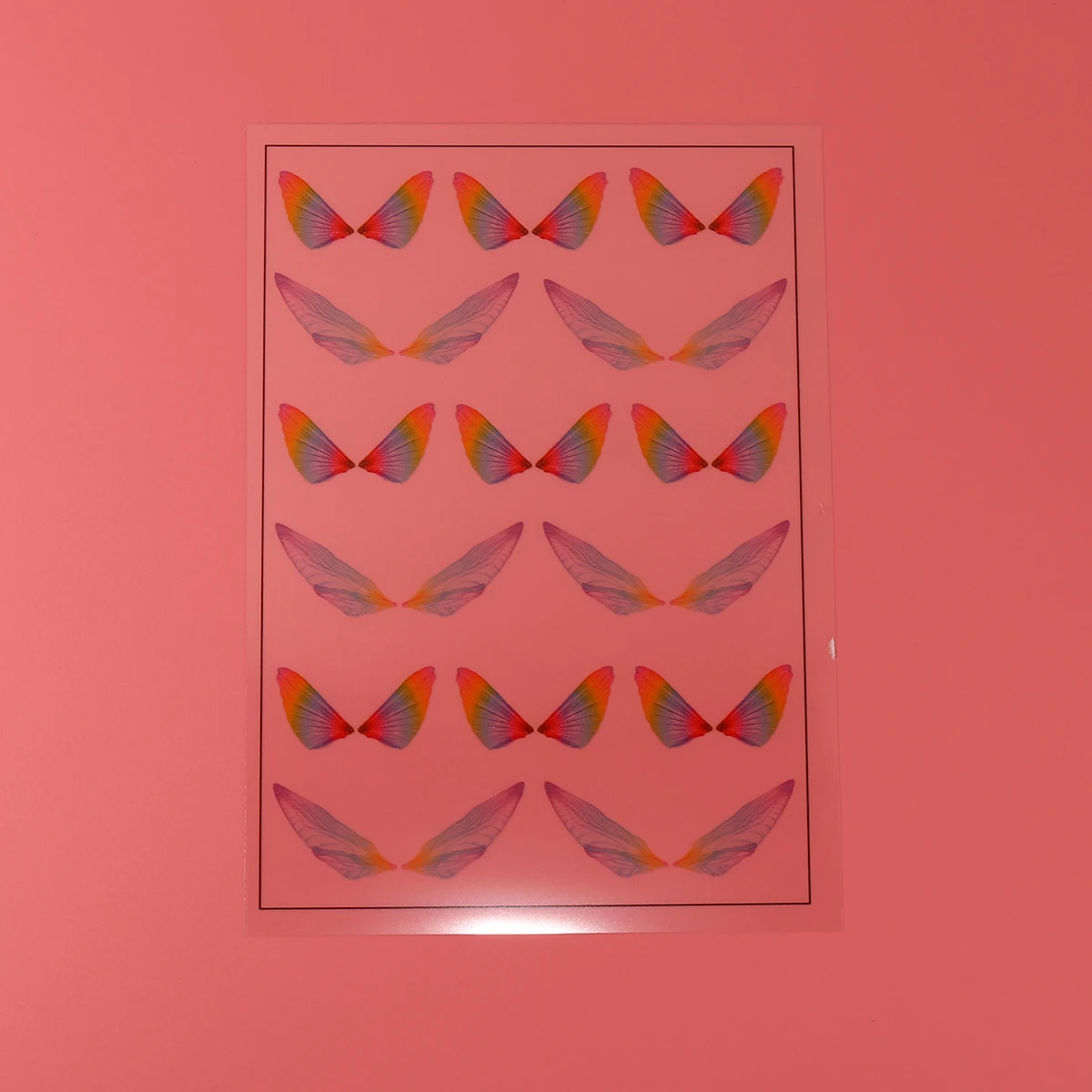 Наклейки из смолы и ПВХ DIY Scrapbook Deco прямоугольные многоцветные крылья 15 см (5 7/8 &quot)