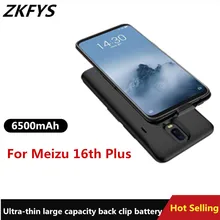 ZKFYS 6500mAh Ultra Slim Back Clip Battery Charger Cases For Meizu 16th Plus Power Bank Case External Charging Battery Cover