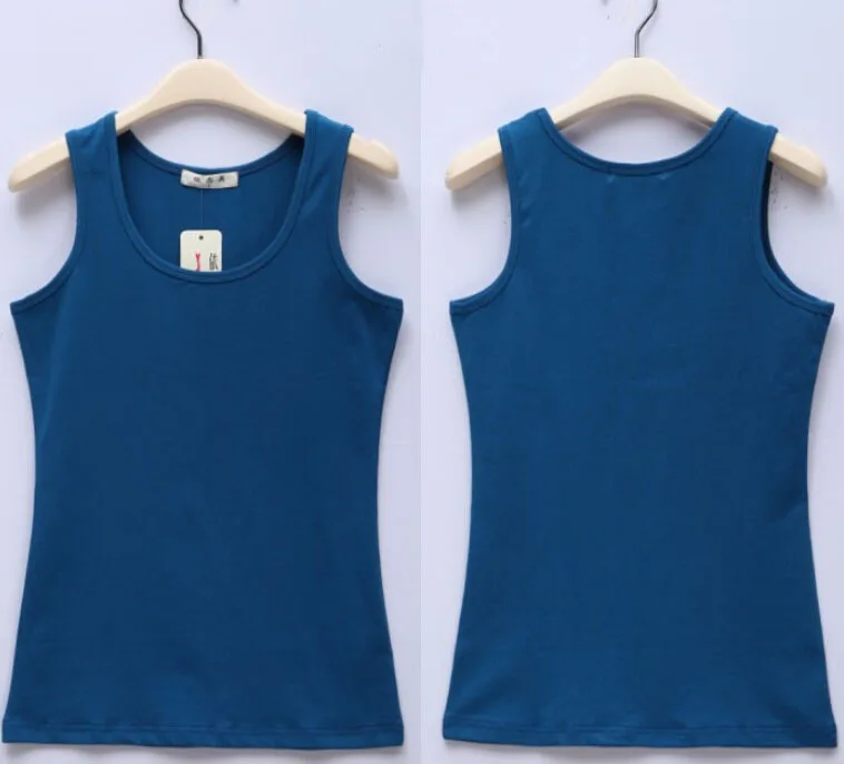 Colysmo S-6XL, женские топы, футболка, хлопок, майка размера плюс, майка без рукавов, женские летние топы, простые топы, майки - Цвет: Jeans Blue