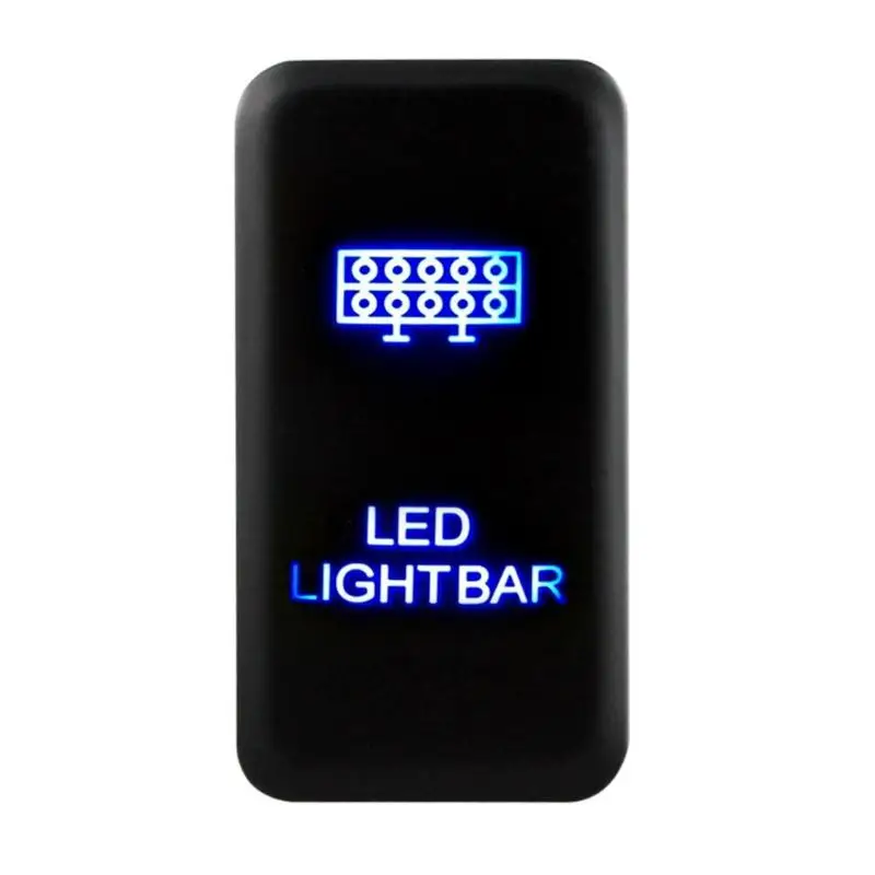 

Hot Selling 12V Blue Car Replacement 2 Way ON-OFF Push Button LED Light Switch With 2 LED Light For Toyota Auto Accessories