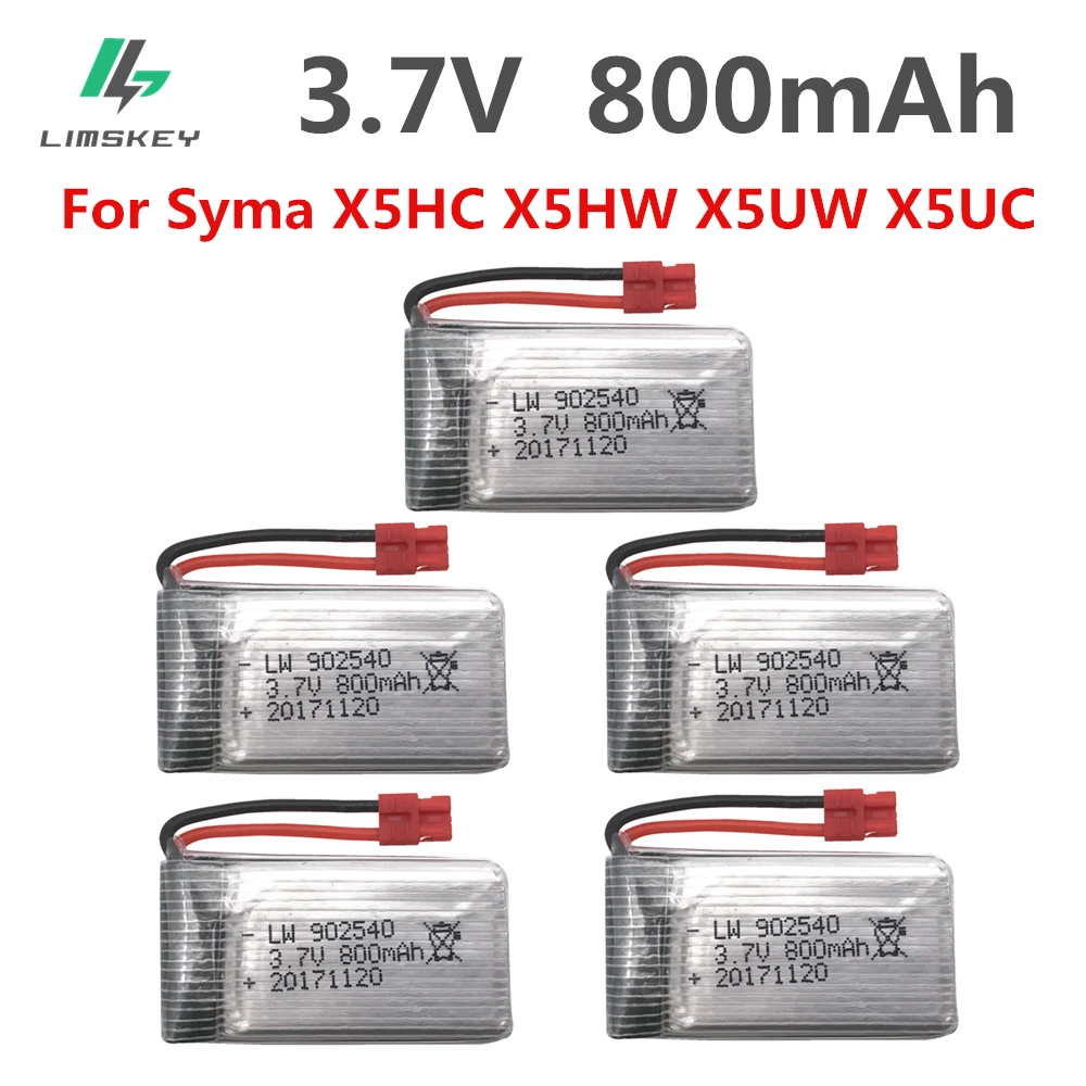 Литий полимерный аккумулятор 1S для Syma X5HC X5HW X5UW X5UC 3 7 в 5 шт./компл. 800 запасные части