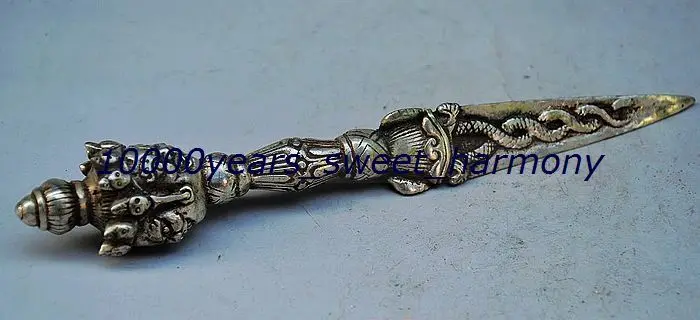 

VINTAGE CHINESE SILVER COPPER HANDWORK CARVED MAGIC--JIN GANGCHU