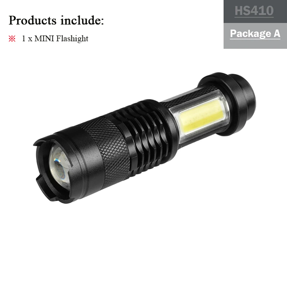 Мини cob Penlight светодиодный фонарик cree q5 Рабочий фонарь водонепроницаемый светильник linterna lanterna использовать 14500 перезаряжаемый аккумулятор или AA - Испускаемый цвет: JHS410A1