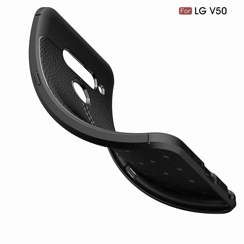 Для Lg V 50 / V50 защитный чехол для телефона мягкий личи Striae противоударный s |