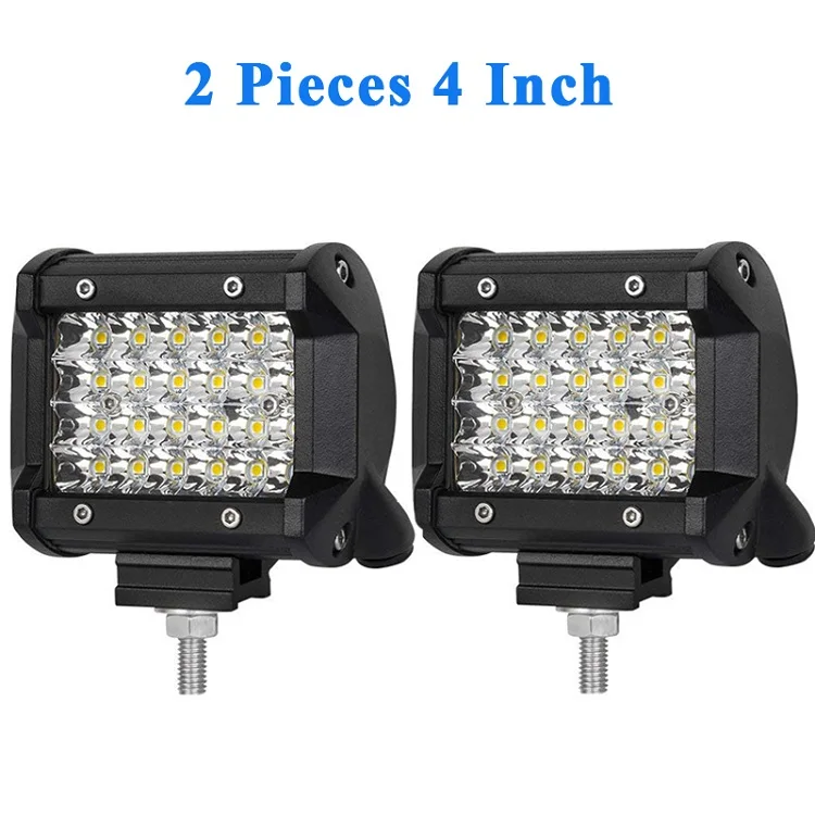 2pieces 4Inch LYKAS светодиодный рабочий светильник 4 дюйма внедорожный светодиодный вождения светильник s бар для автомобилей 4X4 4WD для грузовиков, внедорожников, квадроциклов, наводненных трейлер пикапа 12V 24V - Цвет: 2pieces 4Inch