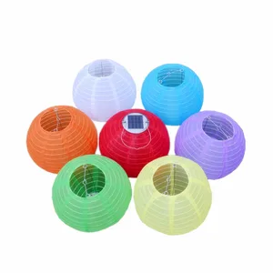 Фонарь на солнечной батарее LED подвесные шары для занавесок нейлоновый фонарь гирляндой для украшения сада Свадебный Солнечный свет с Батарея 12 дюймов