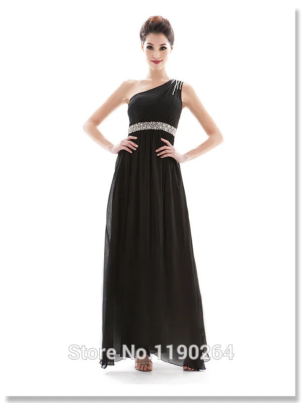 Fashion one shoulder handmade diamond beaded slim high waist evening dress full long formal dinner service | Свадьбы и торжества