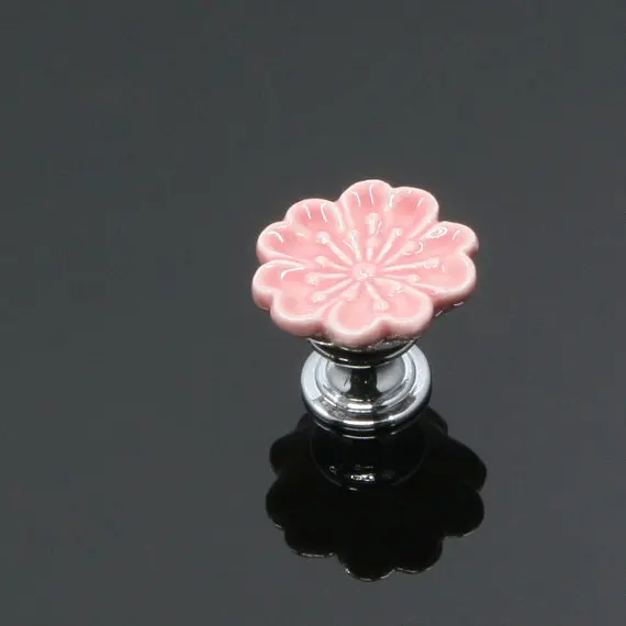 Керамические красочные ручки для комода шкафа с цветочным ящиком кухонного