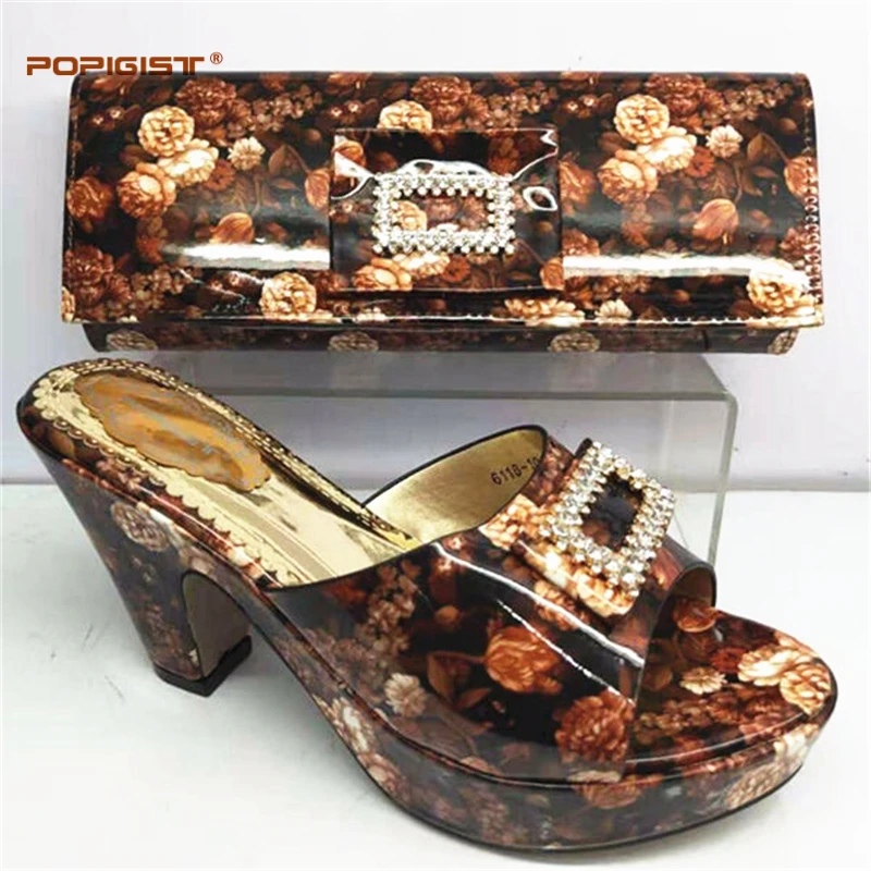 Итальянский дизайн симпатичная обувь и большая сумка в комплекте для свадьбы