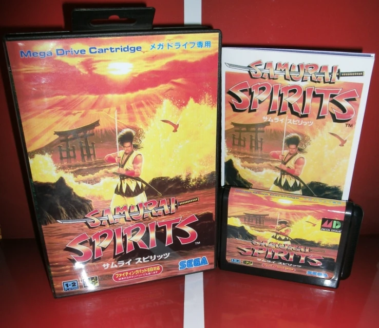 Картридж для видеоигр Samurai духов MD японская крышка с коробкой и руководством