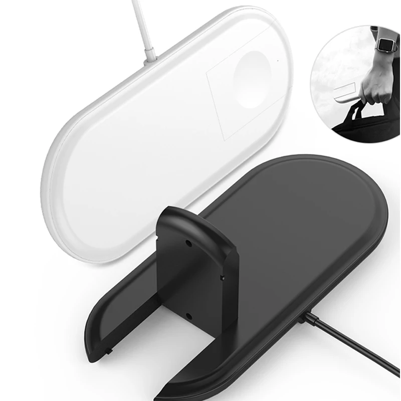 2 в 1 Беспроводное зарядное устройство для iPhone X 8 XR XS Max samsung S8 S7 S9 10 Вт QI Быстрая