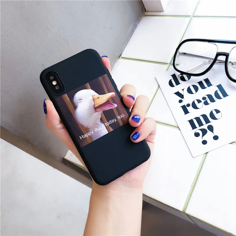 Забавная счастливая утка иллюстрация чехол для телефона iphone XS Max XR X 6 6s 7 8 plus чехол s Чехол для iphone 5 5S SE мультфильм мягкий Copa