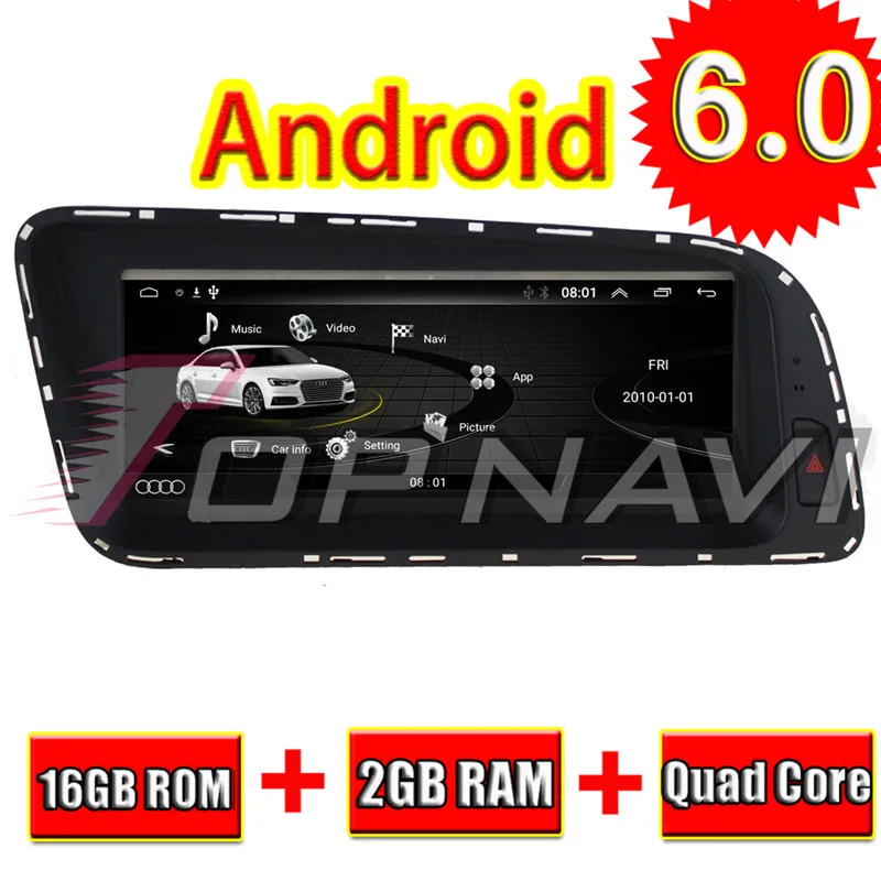 

Topnavi Android 6,0 Автомобильный плеер радио видео для Audi Q5 (2010 2011 2012 2013 2014 2015 2016 2017) Стерео GPS навигация без DVD
