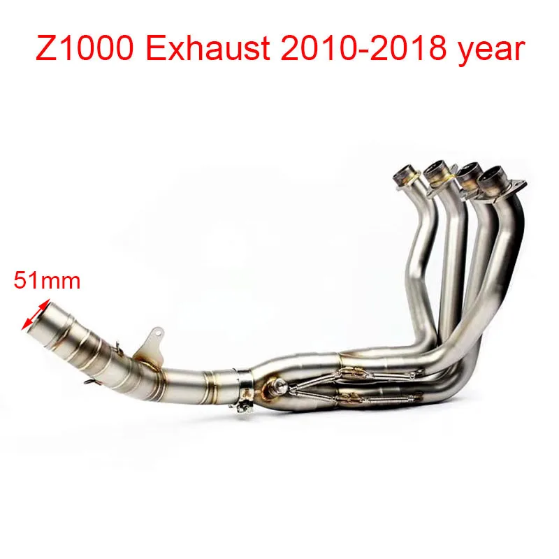 

Для Kawasaki Z1000 2010-2018 Мотоцикл выхлопная труба глушитель нержавеющая сталь Передняя труба полная система титановый цвет 10-18