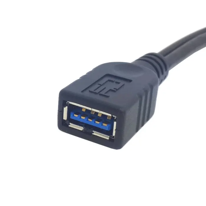Удлинительный кабель Black USB 3 0 Female to Dual Male дополнительный для передачи данных 2 5