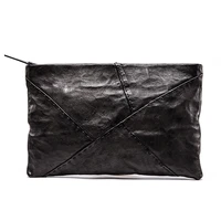 ruil 2022 top quality new men wallet england retro style personality handmade goat skin zipper handbag coin purse waist bag