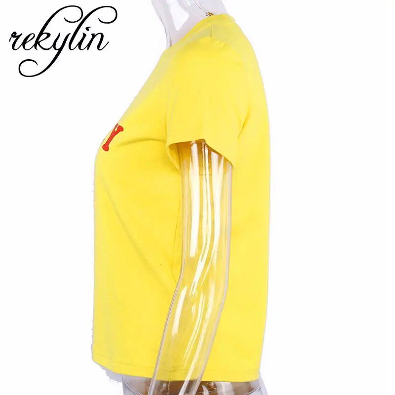 Мёд красный с буквенным принтом Футболки Для женщин Повседневное короткий рукав