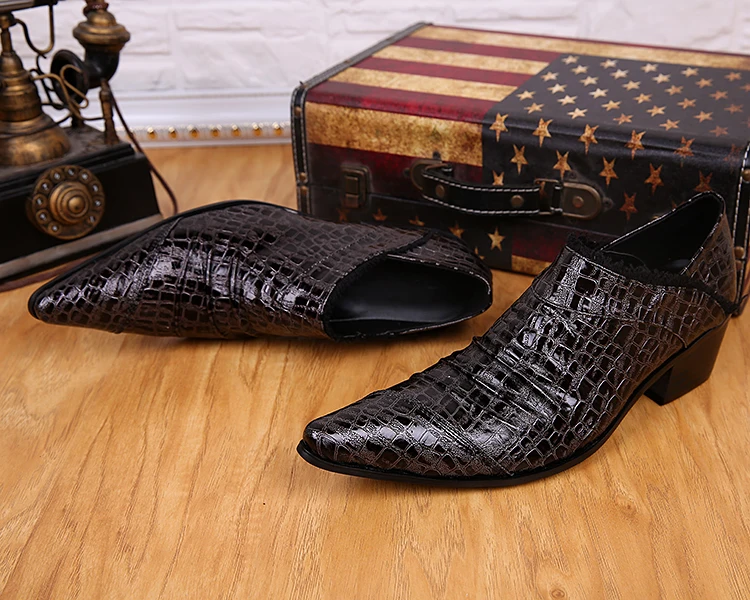 Туфли-оксфорды мужские классические натуральная кожа заостренный носок высокий